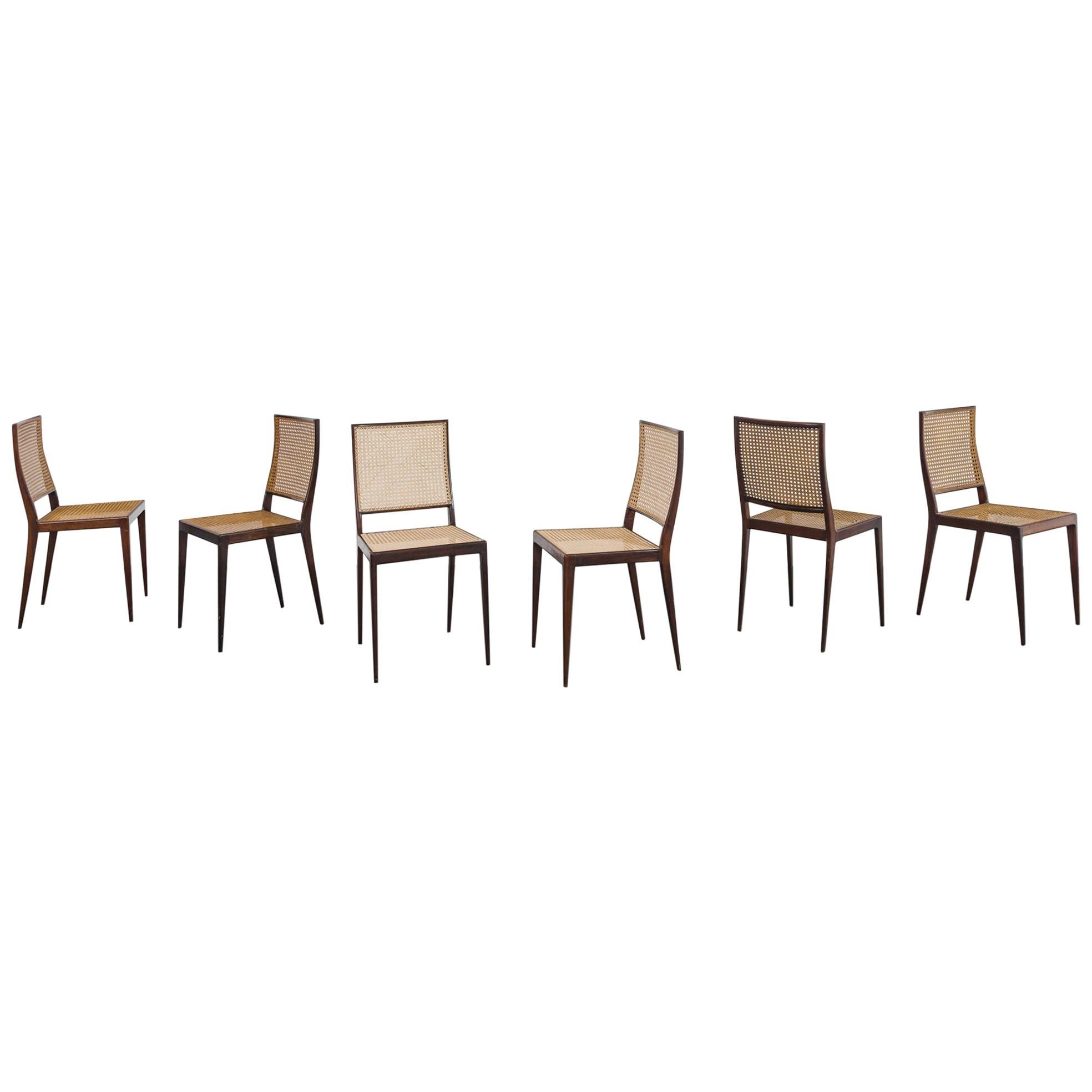 Set of 6 Unilabor Chairs MT 552, Geraldo de Barros, 1960s, Brazilian Design For Sale