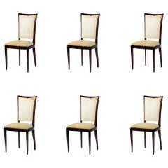 Lot de 6 chaises non doublées Art Déco Jules Leleu, 20ème siècle