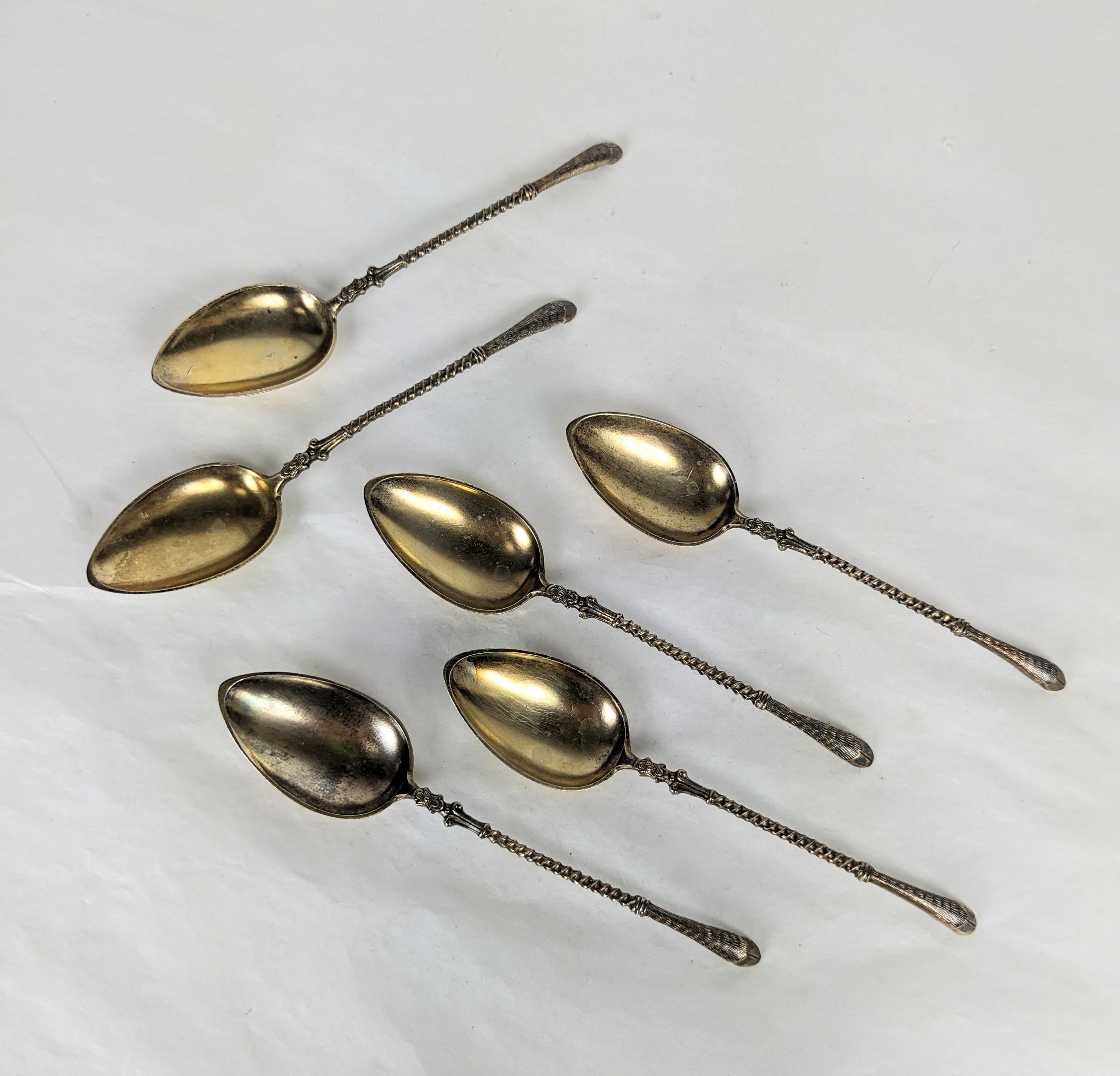 Set of 6 Unusual Figural Demitasse Spoons, Animal Hooves In Excellent Condition For Sale In Riverdale, NY