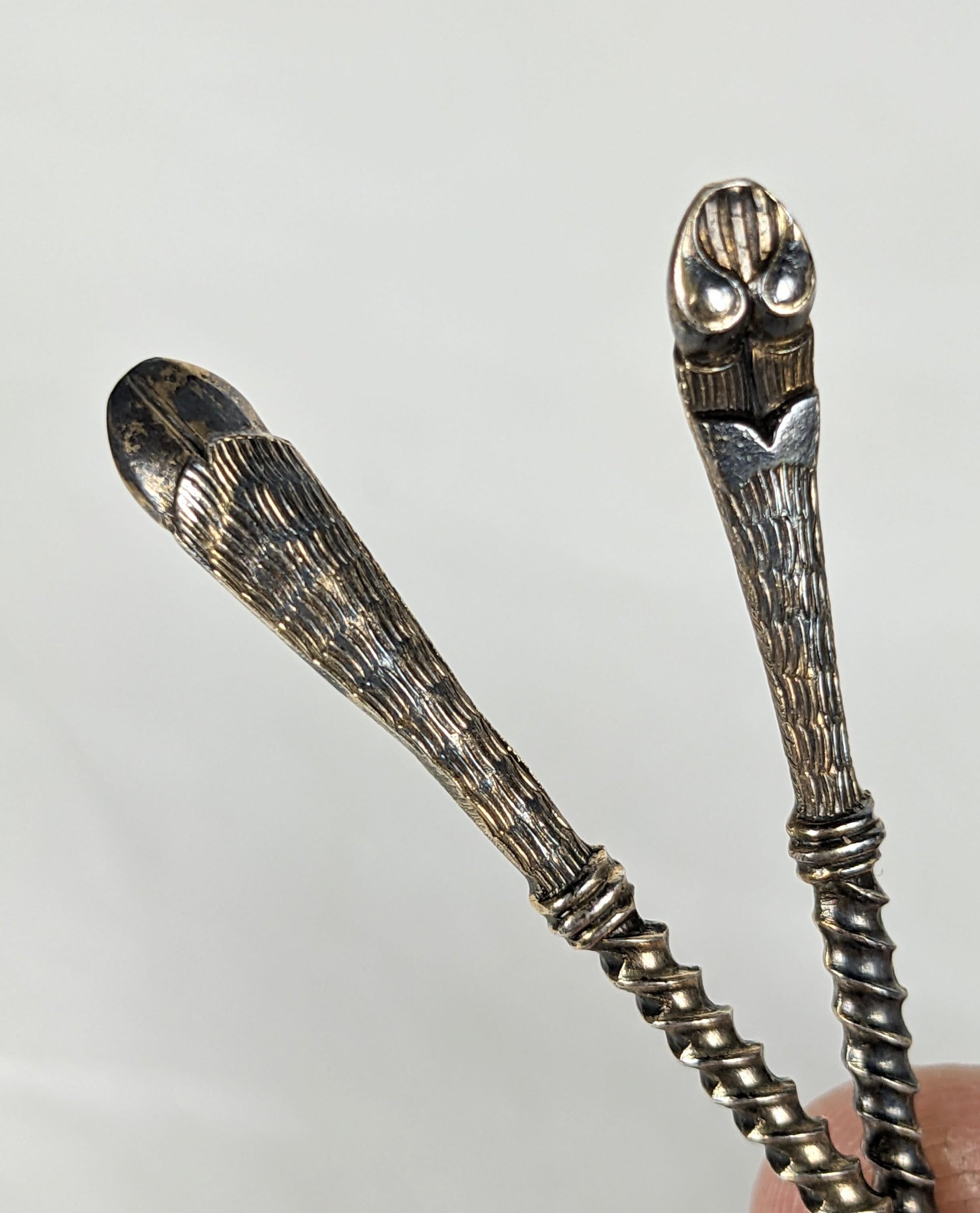 Set of 6 Unusual Figural Demitasse Spoons, Animal Hooves For Sale 1