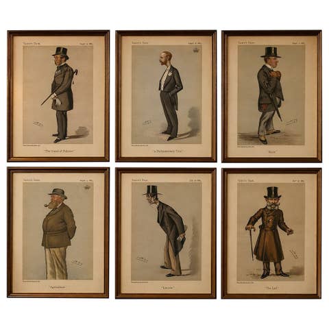 Set of 6 Vanity Fair Spy Caricatures – Victorian Gentlemen Portraits 1883