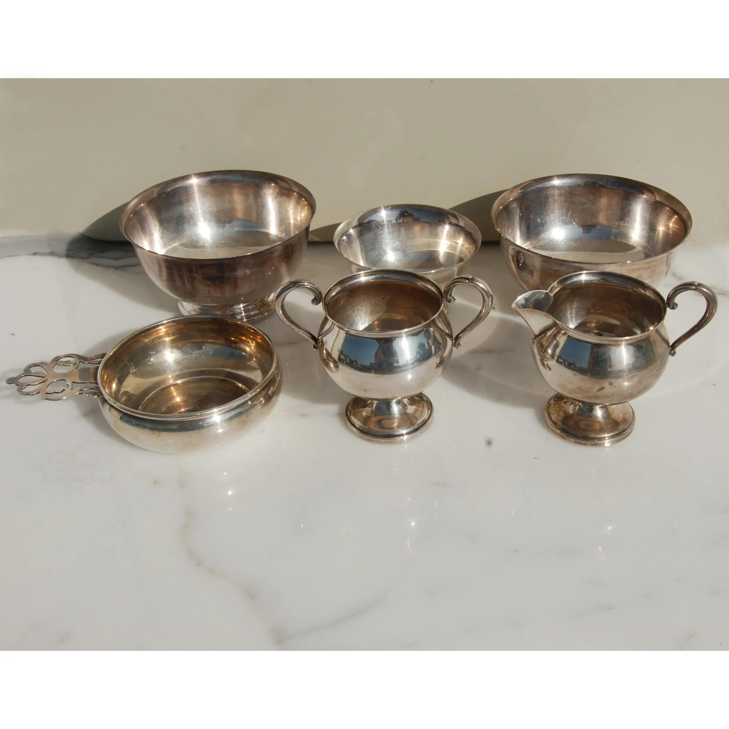 Sconosciuto Set di 6 pezzi da portata in argento Sterling Variously in vendita