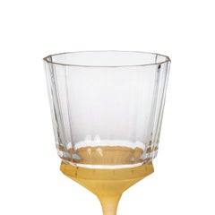 Set de 6 Copas de Vino Transparentes de Terciopelo con Base Satinada Ámbar