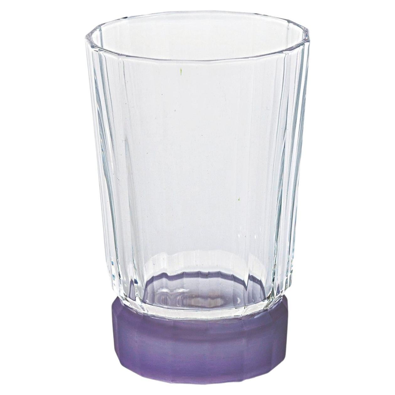 Set of 6 Velvet Clear with Satin Purple Base Highball Glasses For Sale