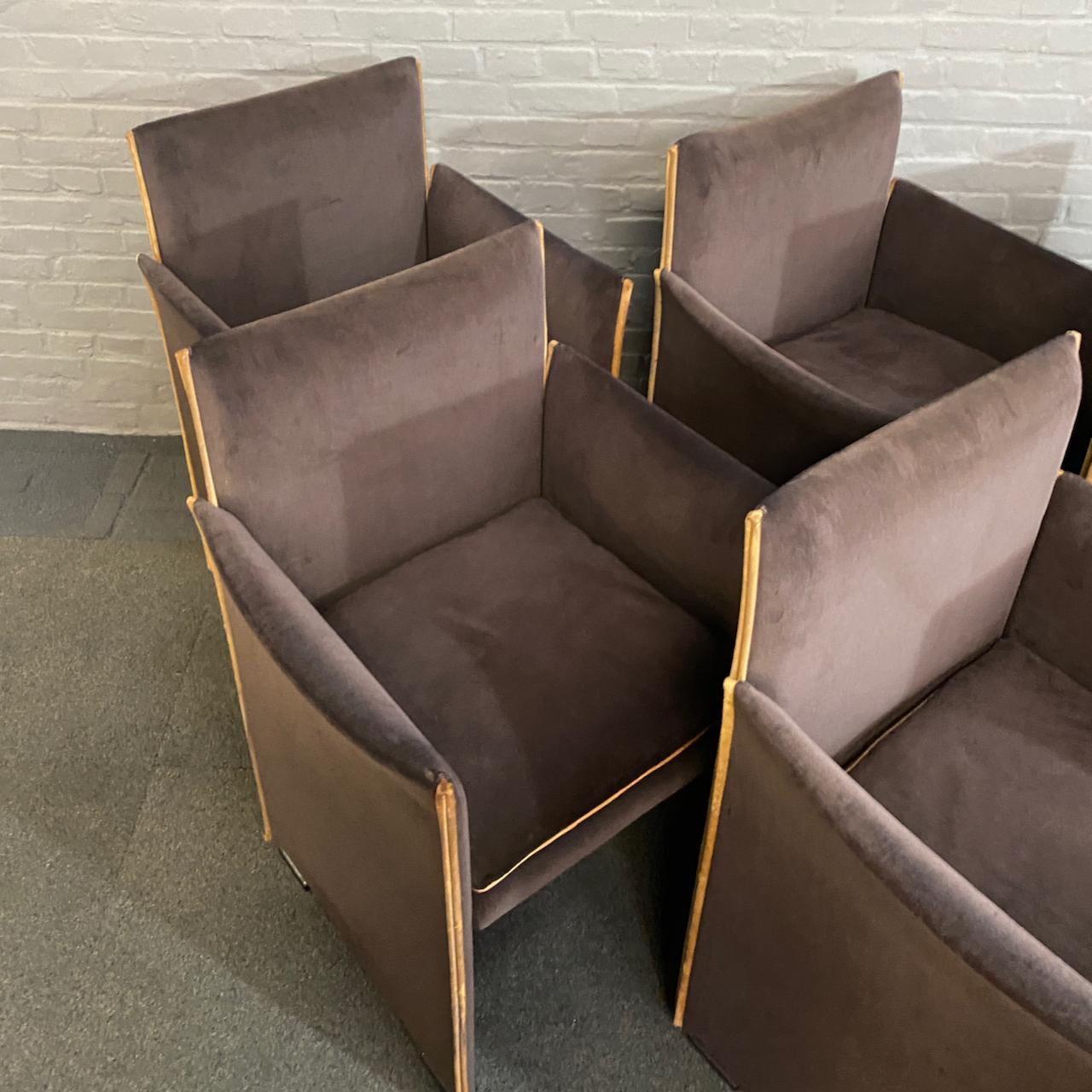 Set of 6 velvet Mario Bellini 401 BREAK chairs for CASSINA - Italy 1970's For Sale 1