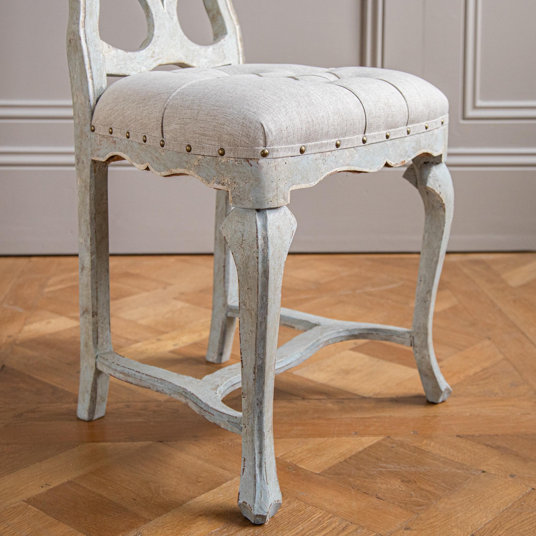 20ième siècle Ensemble de 6 chaises de salle à manger de style vénitien en vente