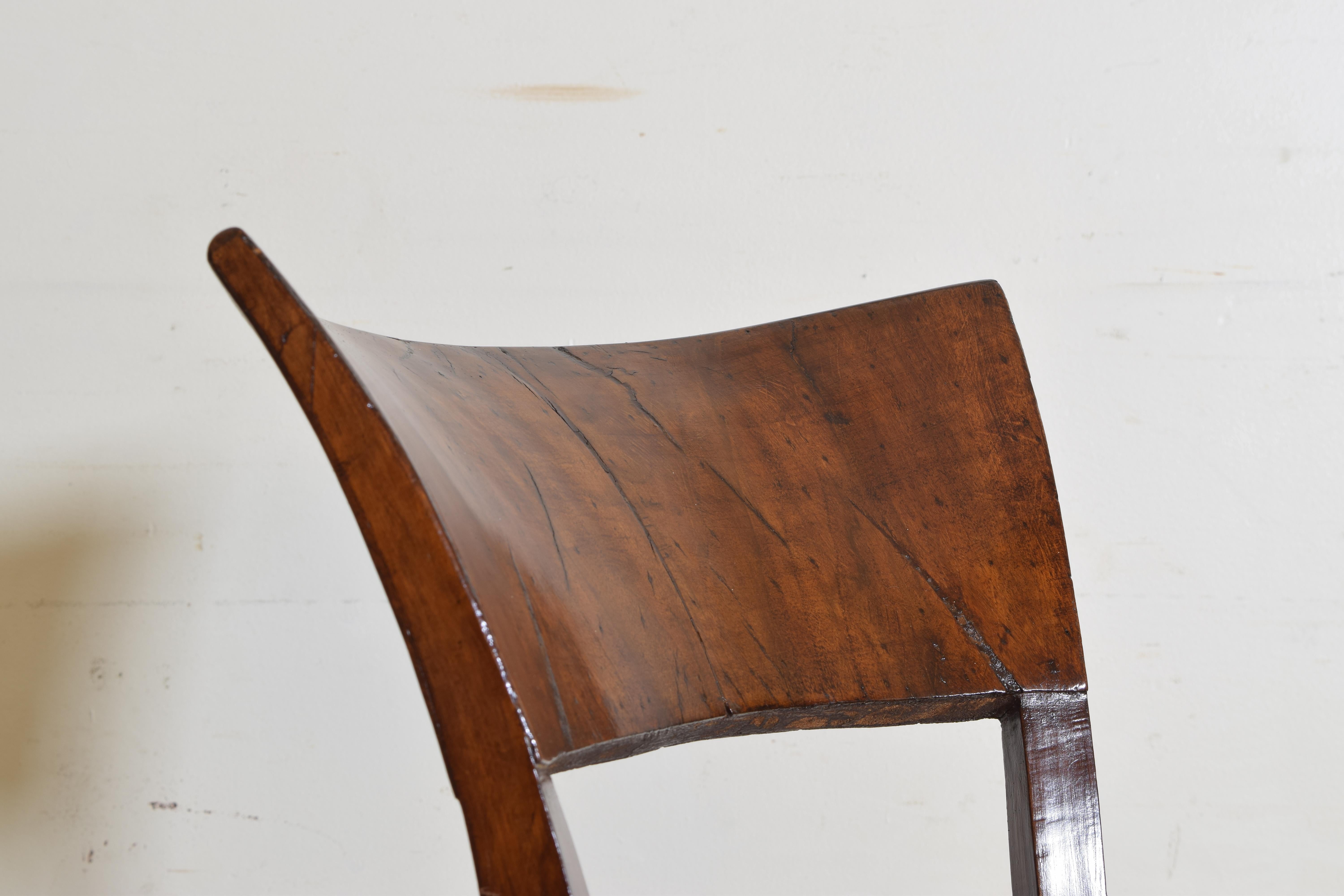 Set of 6 Venetian Walnut Veneered Dining Chairs, Early 19th Century 6