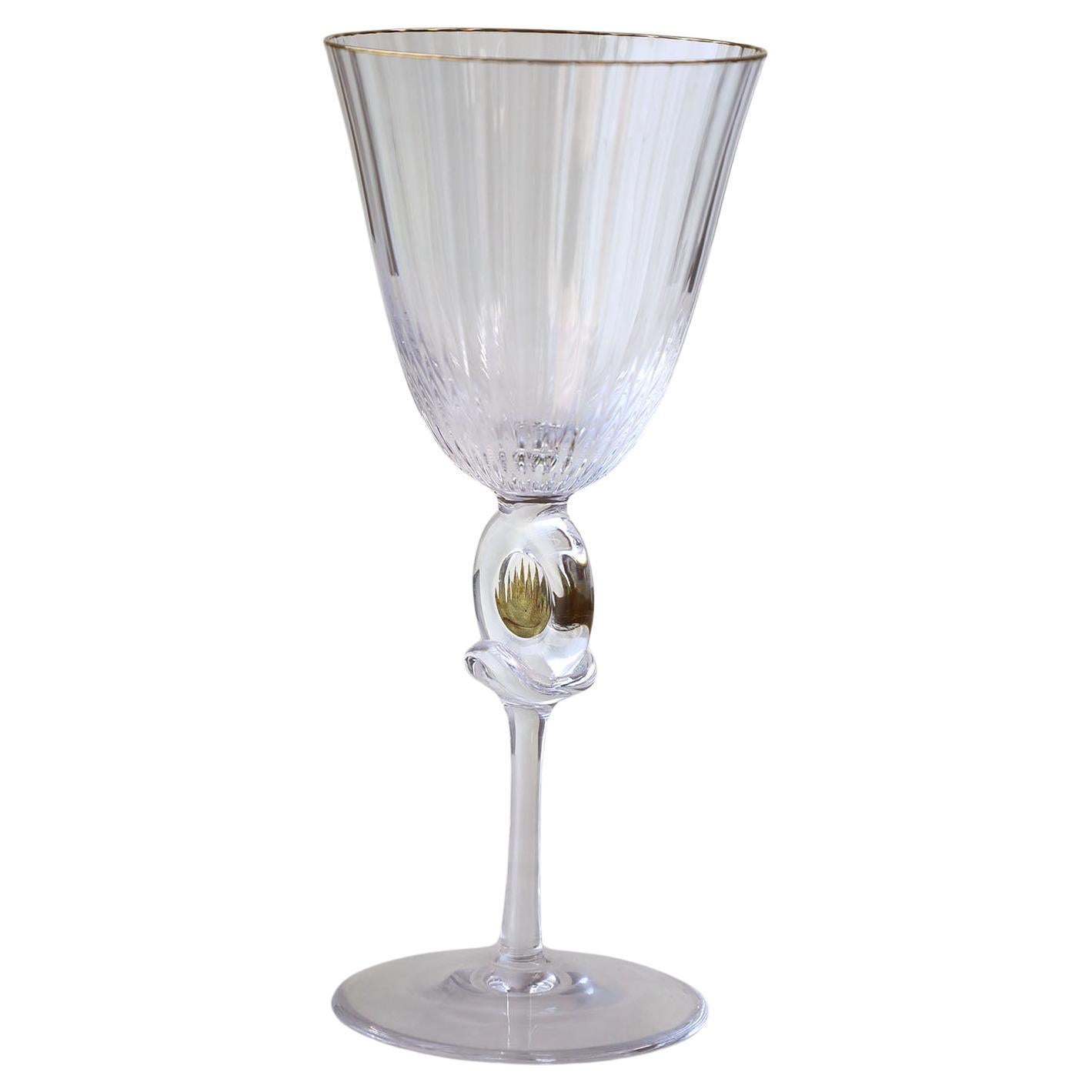 Set of 6 Very Rare DAUM Crystal Wine Glasses