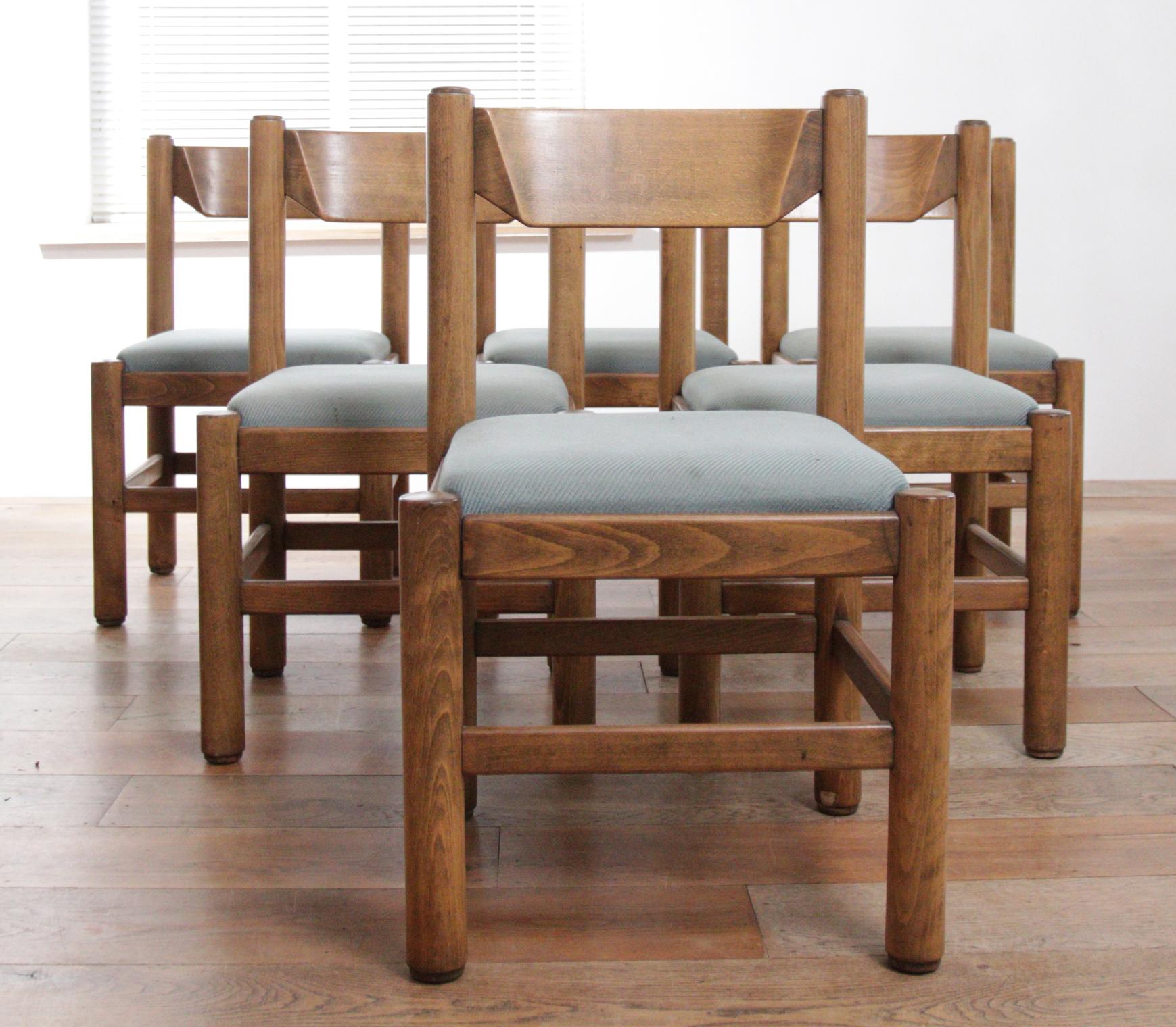Set of 6 Vico Magistretti / Charlotte Perriand Style Dining Room Chairs 5