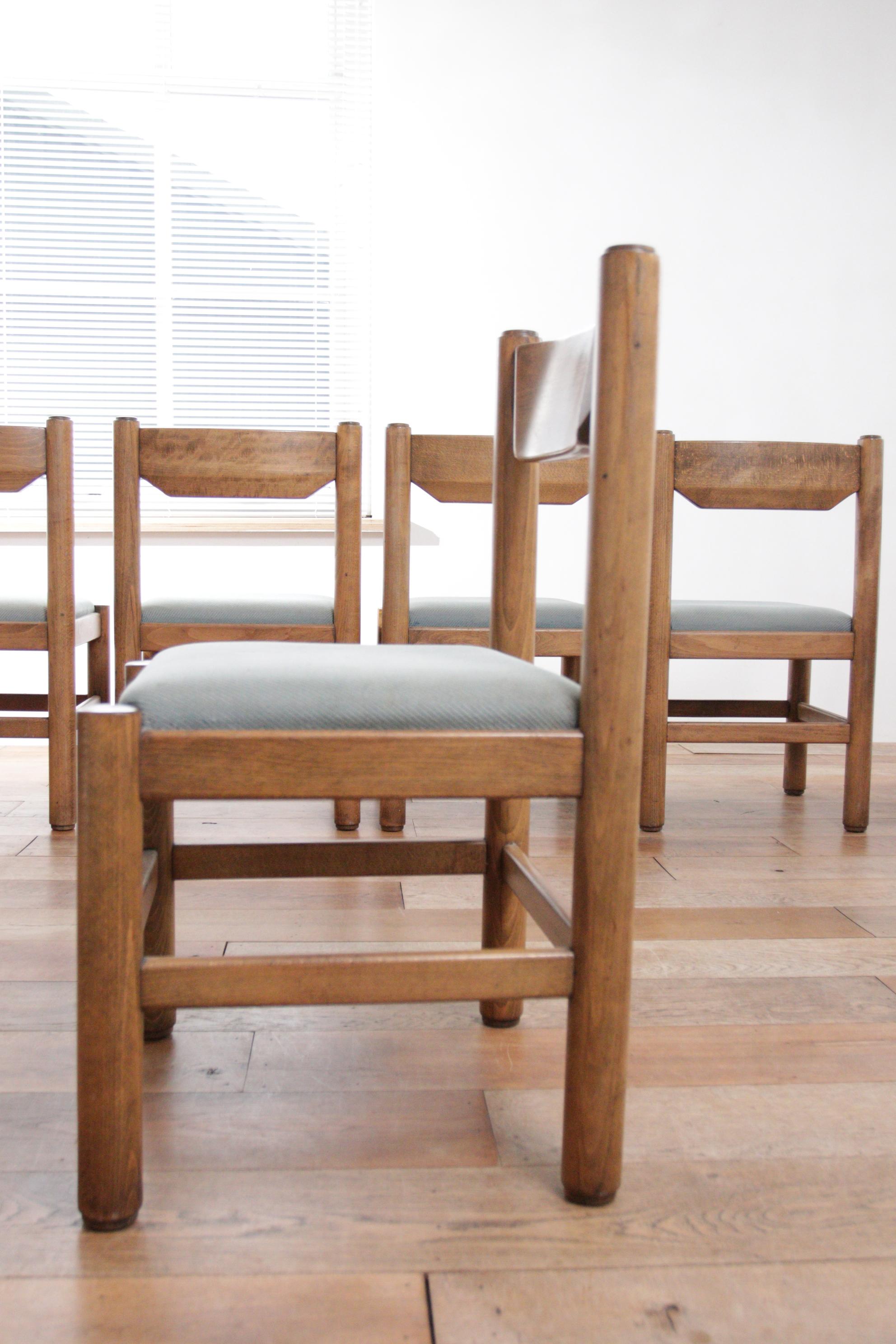 Set of 6 Vico Magistretti / Charlotte Perriand Style Dining Room Chairs 6