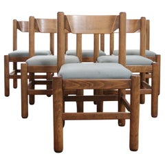 Set of 6 Vico Magistretti / Charlotte Perriand Style Dining Room Chairs