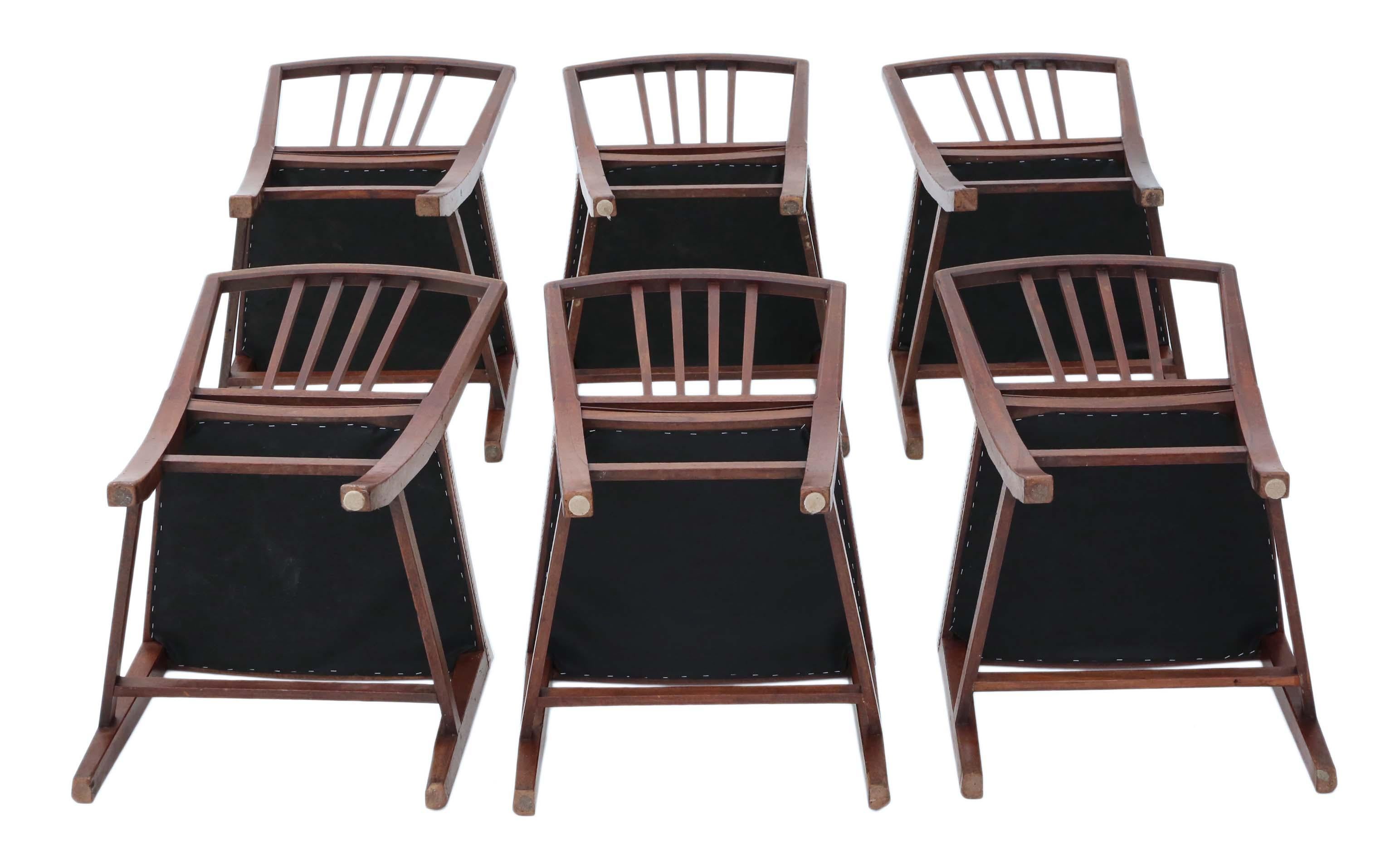 Georgian Set of 6 Victorian Mahogany Dining Chairs, 19th Century