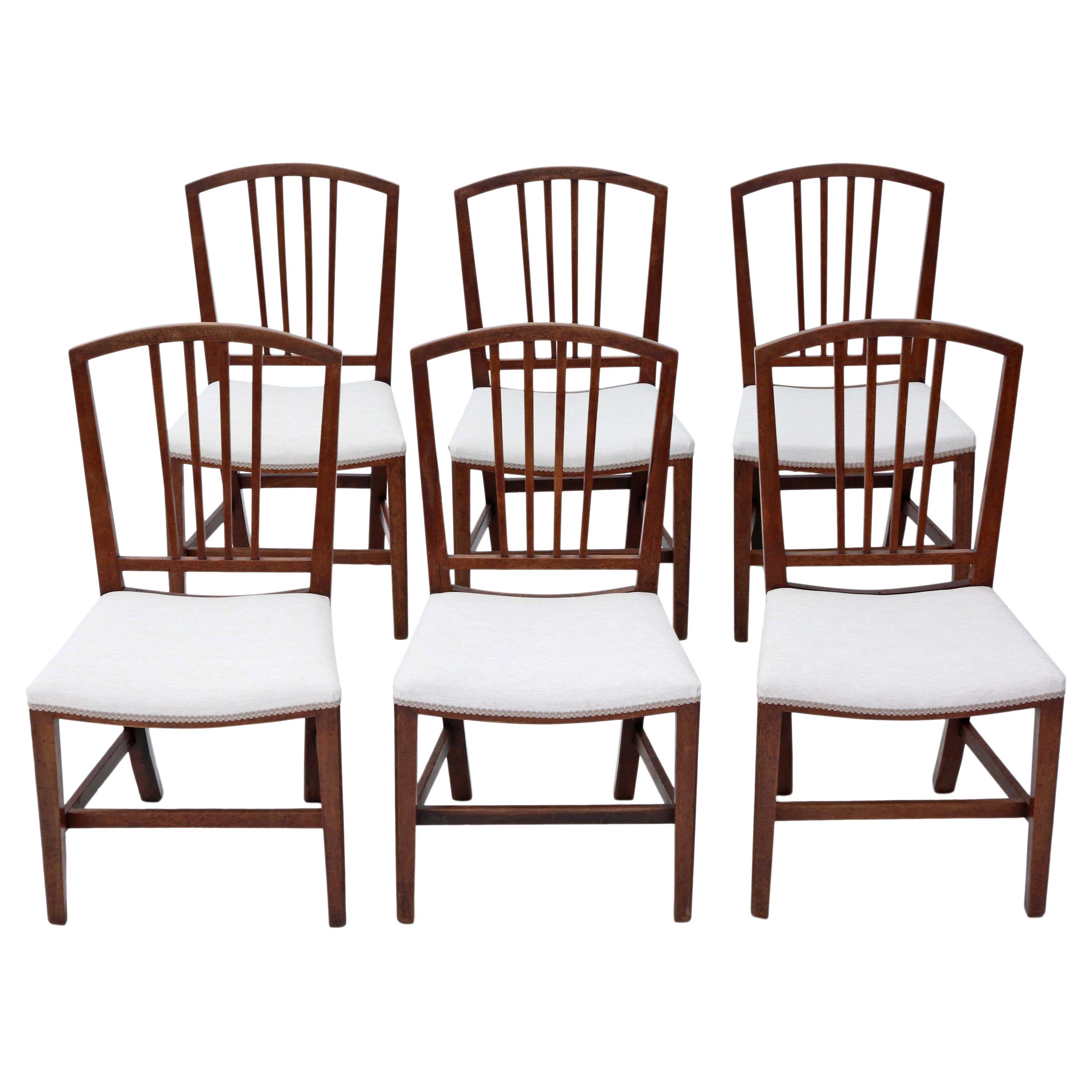 Set of 6 Victorian Mahogany Dining Chairs, 19th Century