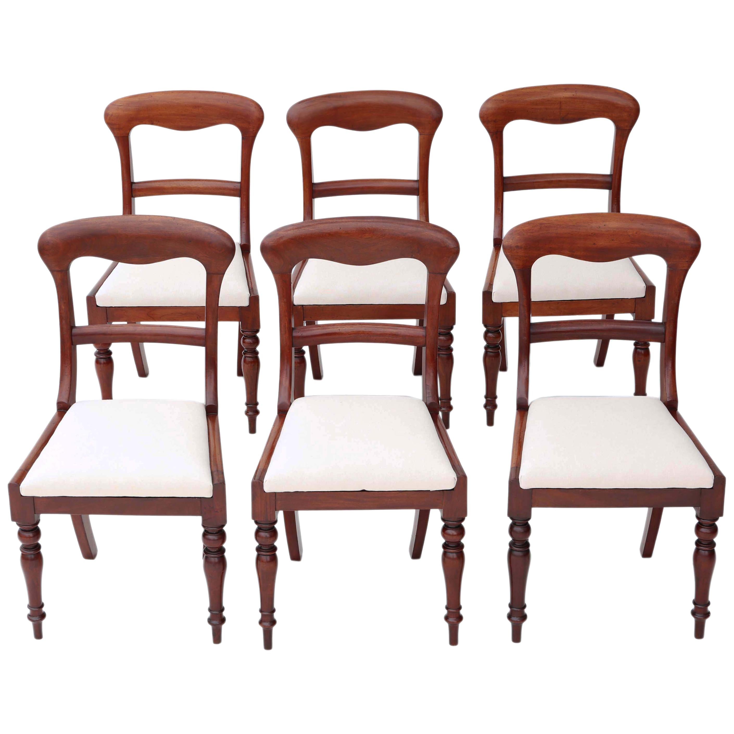 Set of 6 Victorian Mahogany Dining Chairs, circa 1850