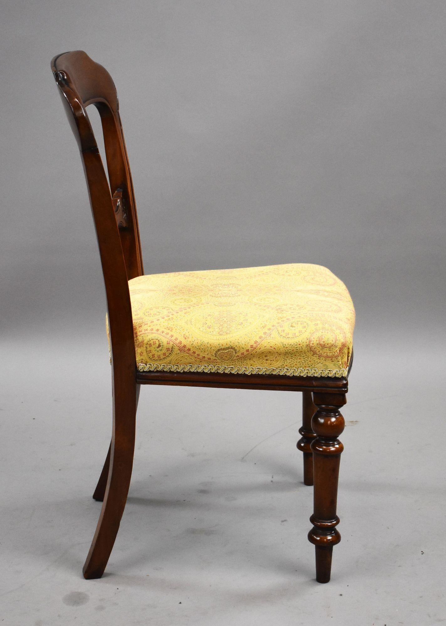 Mogano Set di 6 sedie da pranzo vittoriane in mogano in vendita