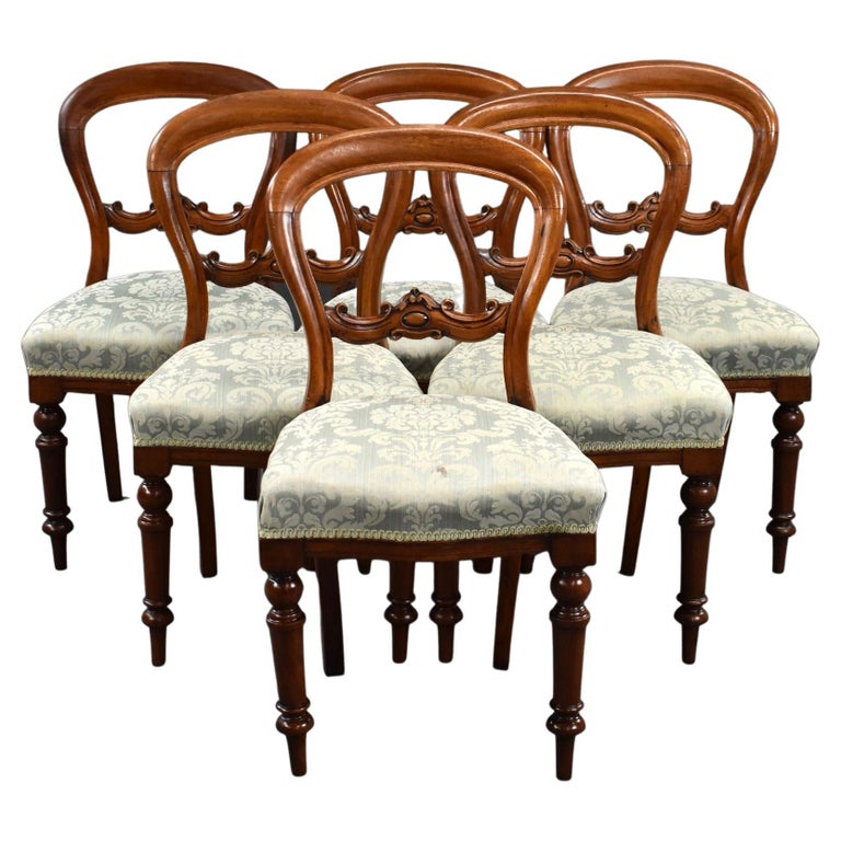 Set of 6 Victorian Mahogany Dining Chairs For Sale at 1stDibs