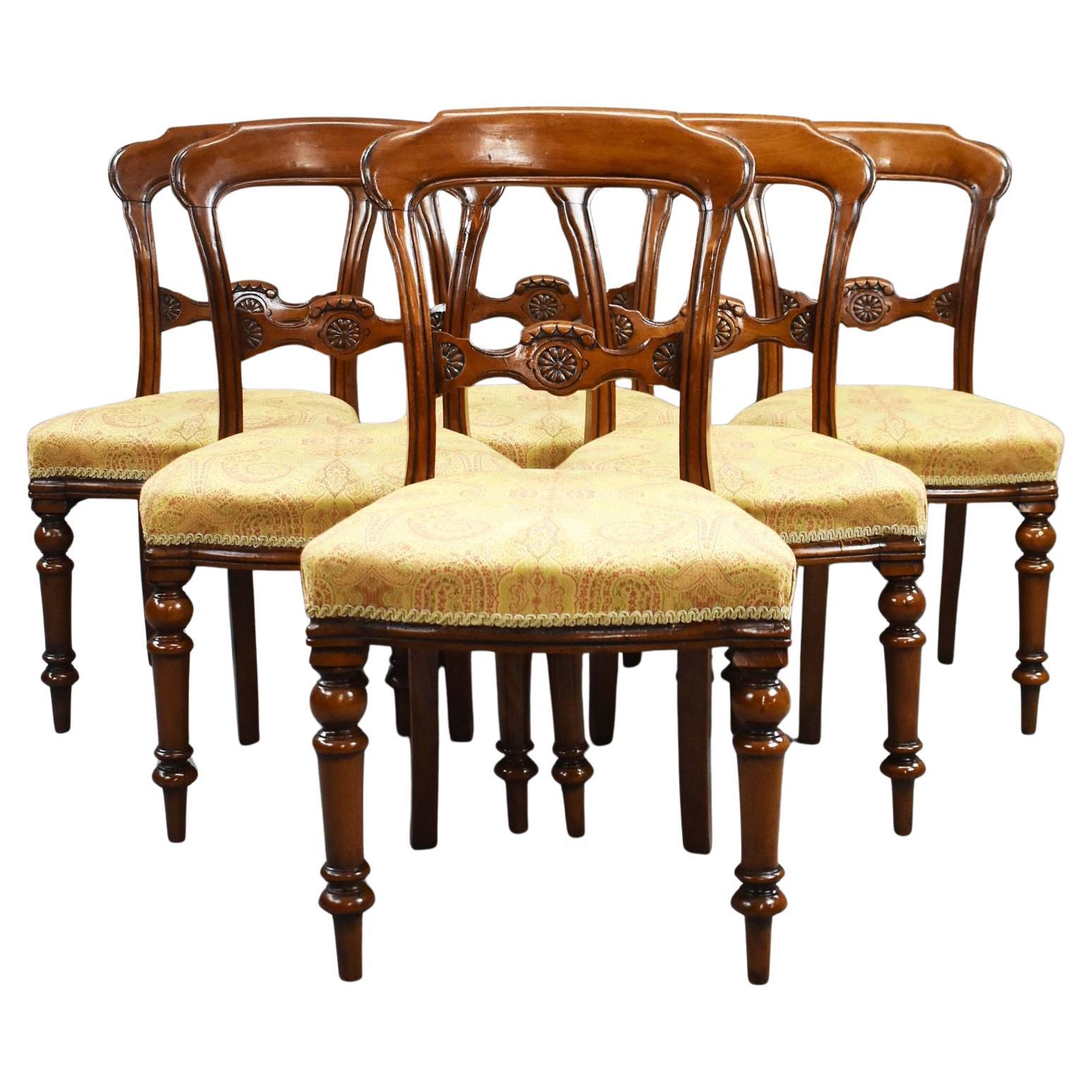 Set di 6 sedie da pranzo vittoriane in mogano