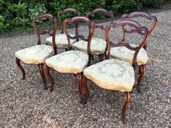 Set of 6 Victorian Rosewood Spoon Back Dining Chairs