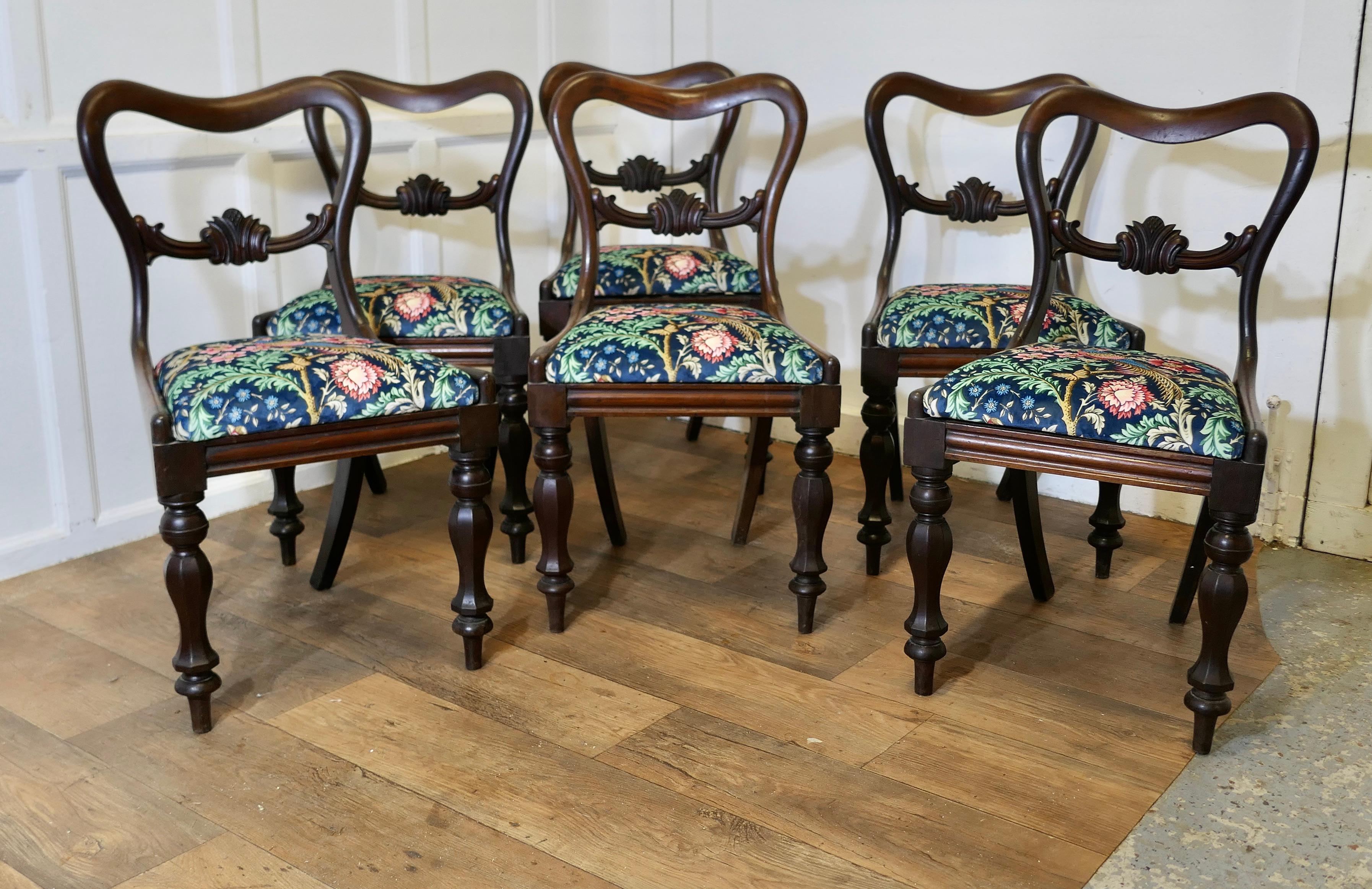 Set of 6 Victorian Upholstered Dining Chairs  A superb quality set of chairs For Sale 2