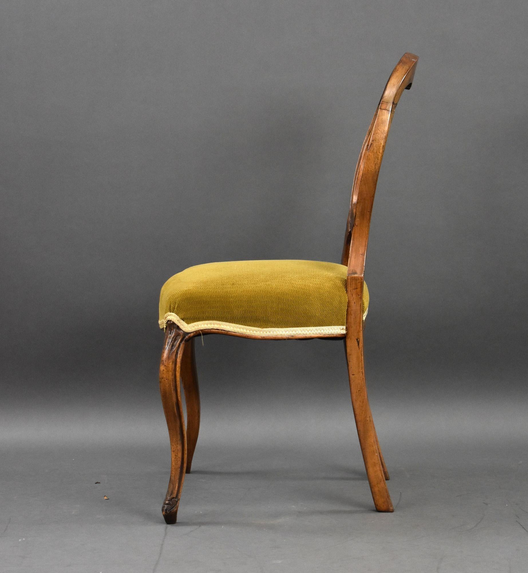 Set of 6 Victorian Walnut Dining Chairs 2