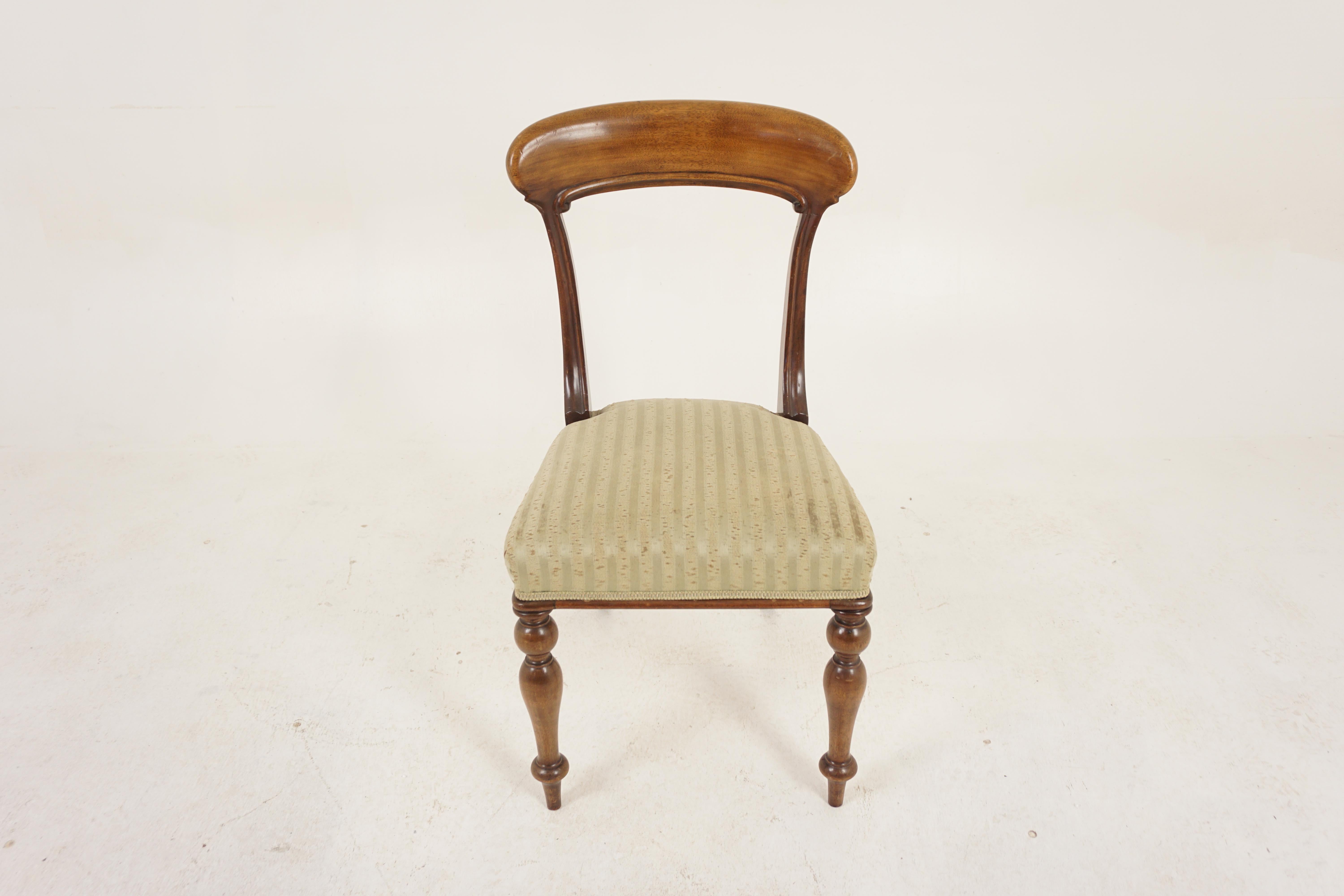 Hand-Crafted Set of 6 Victorian Walnut Upholstered Dining Chairs, Scotland 1860, H1190 For Sale