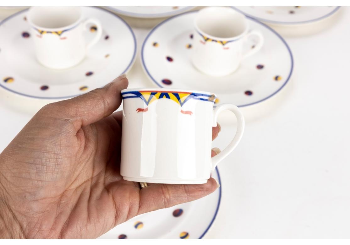 Set von 6 Villeroy & Boch für Le Cirque Espresso-Tasse und übergroßer Untertasse (Luxemburgisch) im Angebot