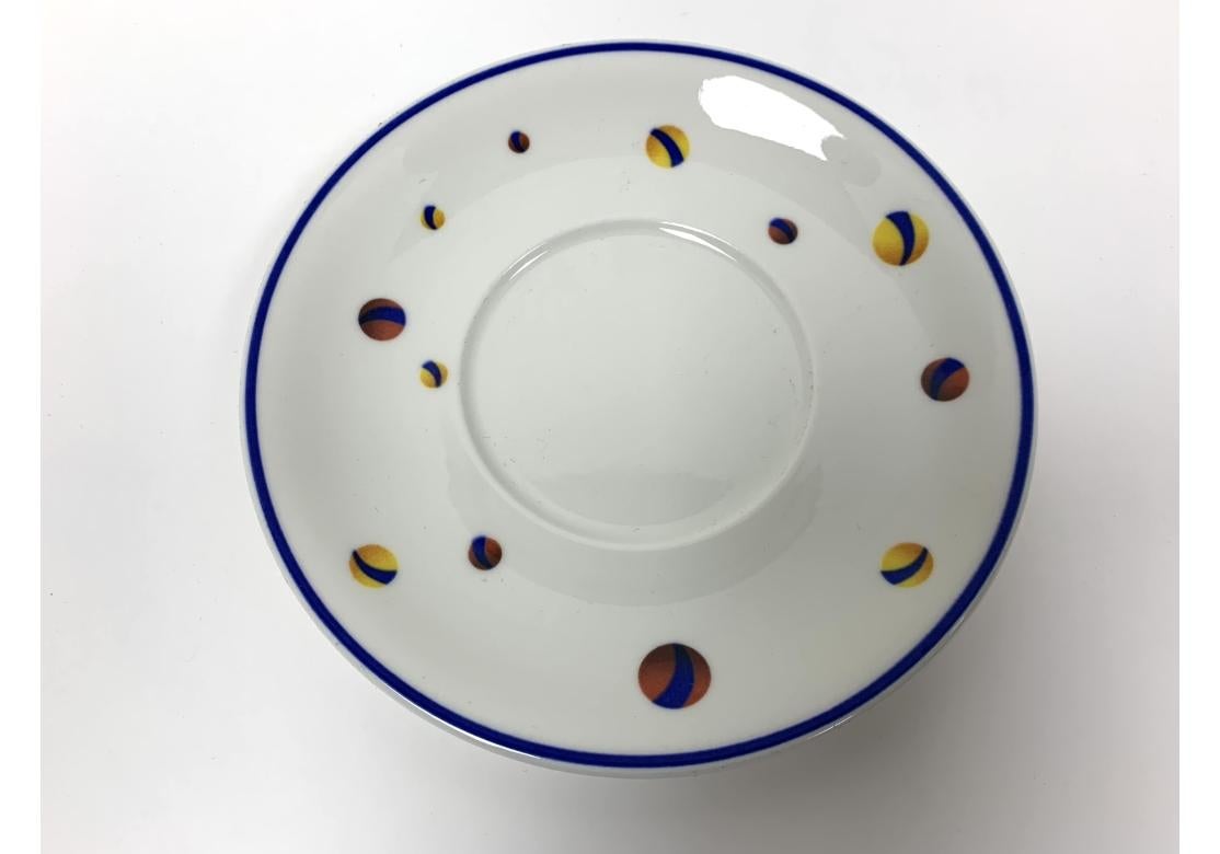 Set von 6 Villeroy & Boch für Le Cirque Restaurantbechern und Untertassen (20. Jahrhundert) im Angebot