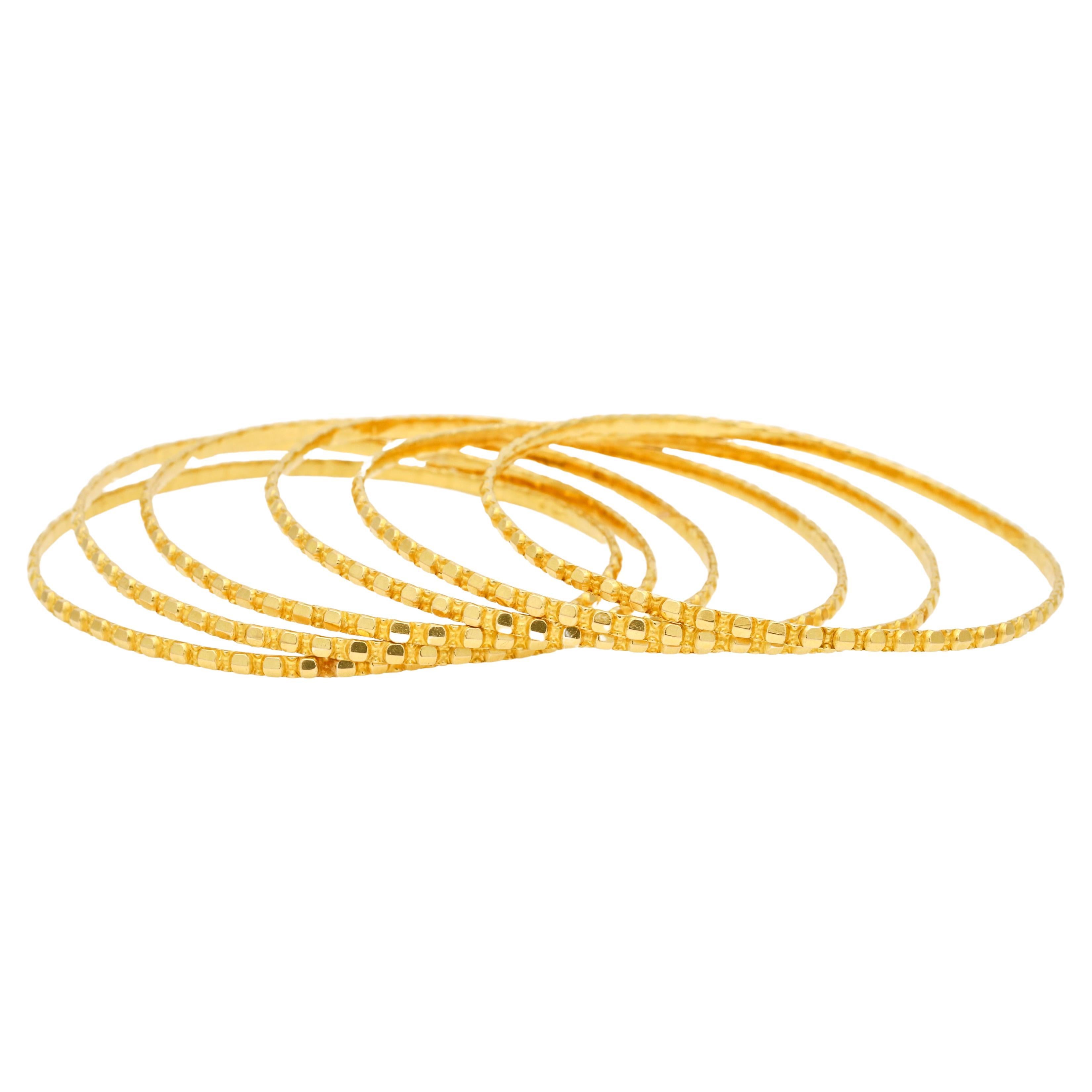 Wempe Yellow Gold Chic Set of Bangle Bracelets at 1stDibs