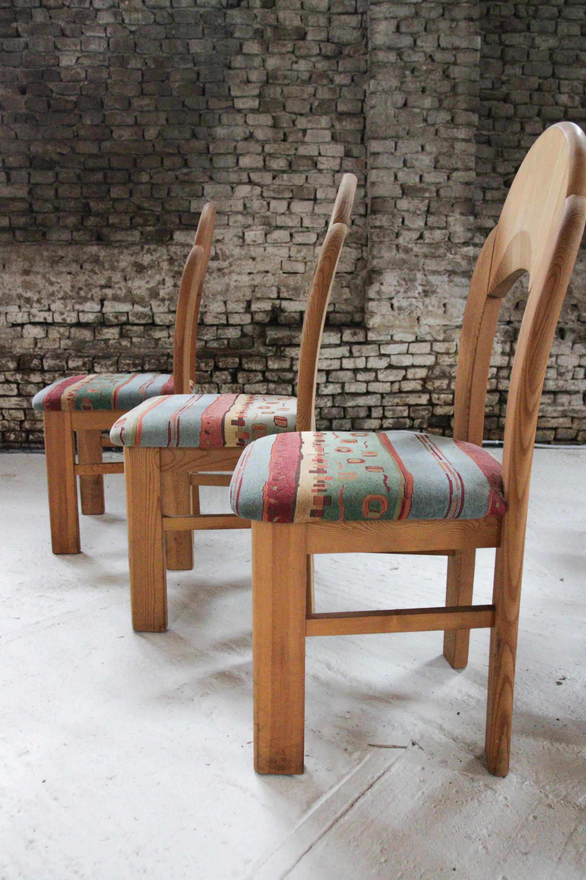 Set of 6 Vintage 1980s Pine Chairs – Customizable Upholstery  6