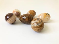 Set of 6 Vintage Alabaster Stone Eggs