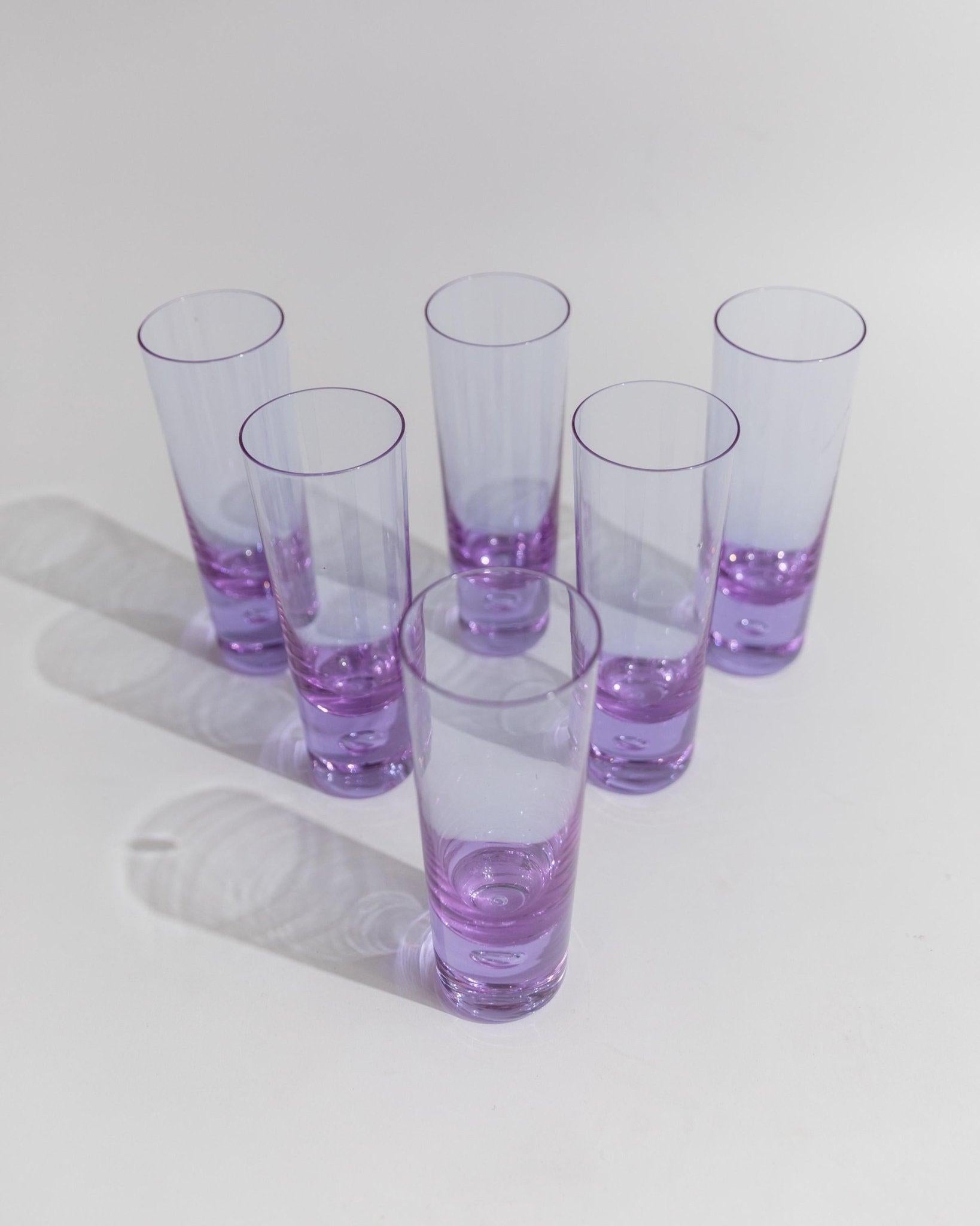 Satz von 6 Vintage Alexandrit Trinkgläser lila Kristallgläser Italien 1970er (Italienisch) im Angebot