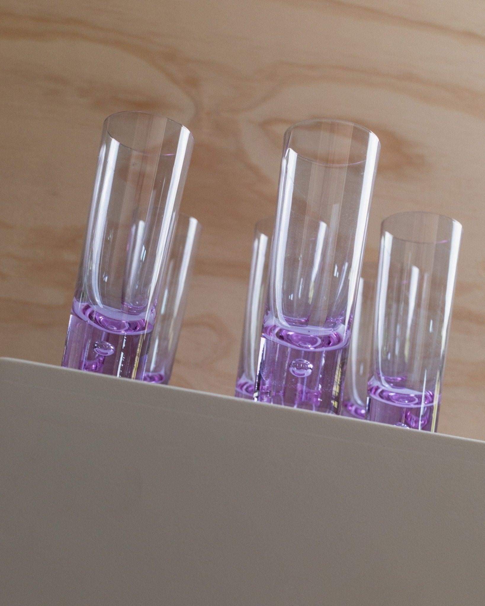 Satz von 6 Vintage Alexandrit Trinkgläser lila Kristallgläser Italien 1970er im Angebot 1