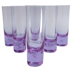 Set of 6 Vintage Alexandrite Drinking Glasses Purple Crystal Glasses Italy 1970s