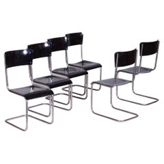 Satz von 6 Bauhaus-Stühlen im Vintage-Stil, restauriert, glänzend, Vichr a Spol, Tschechien, 1930er Jahre