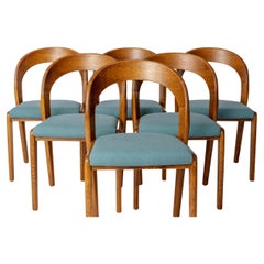 Set di 6 sedie vintage Baumann Gondola - Sedie da pranzo anni '70 in Oak Rivestite