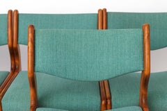 Set of 6 Vintage Beech Dining Chairs Germany 1970s Mid Century Modern