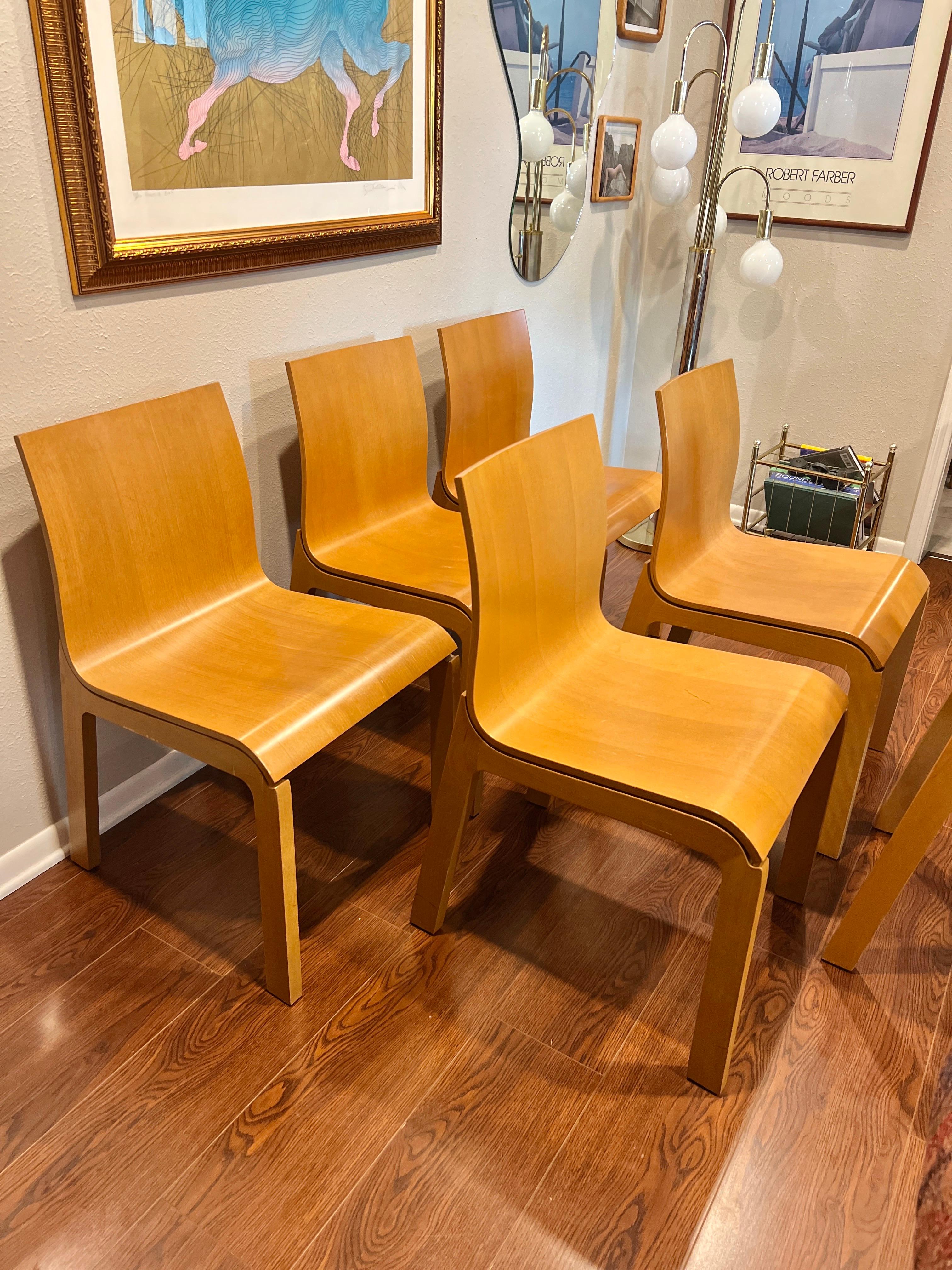 Set of 6 Vintage Bentwood Italian Bross Beetle Dining Chairs by Enzo Berti 7