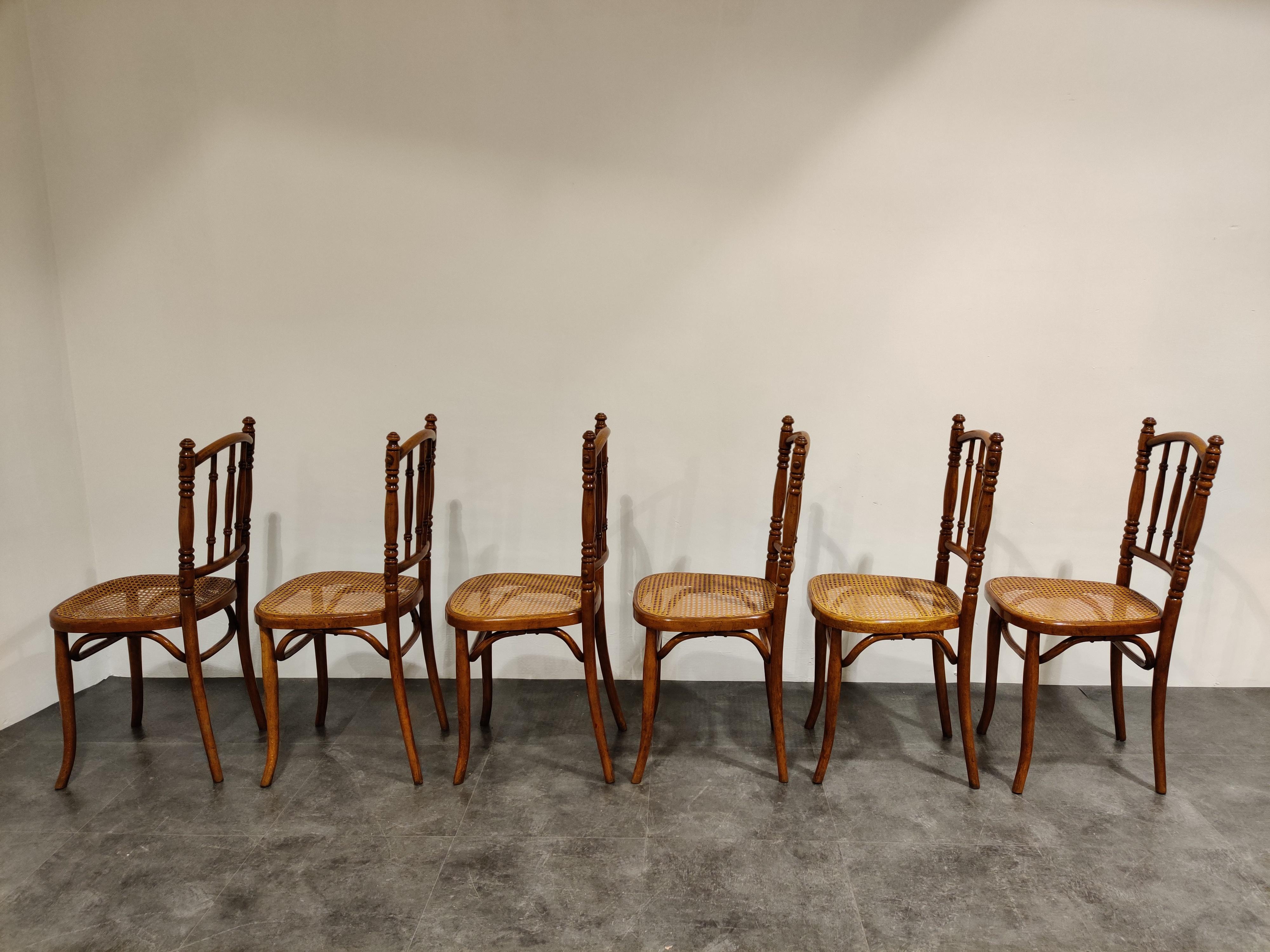 French Set of 6 Vintage Bistro Chairs, 1950s