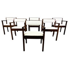 Set of 6 vintage bouclé dining chairs, 1960s