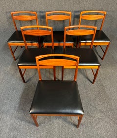 Set of 6 Vintage British Mid Century Modern Mahogany Dining Chairs by McIntosh