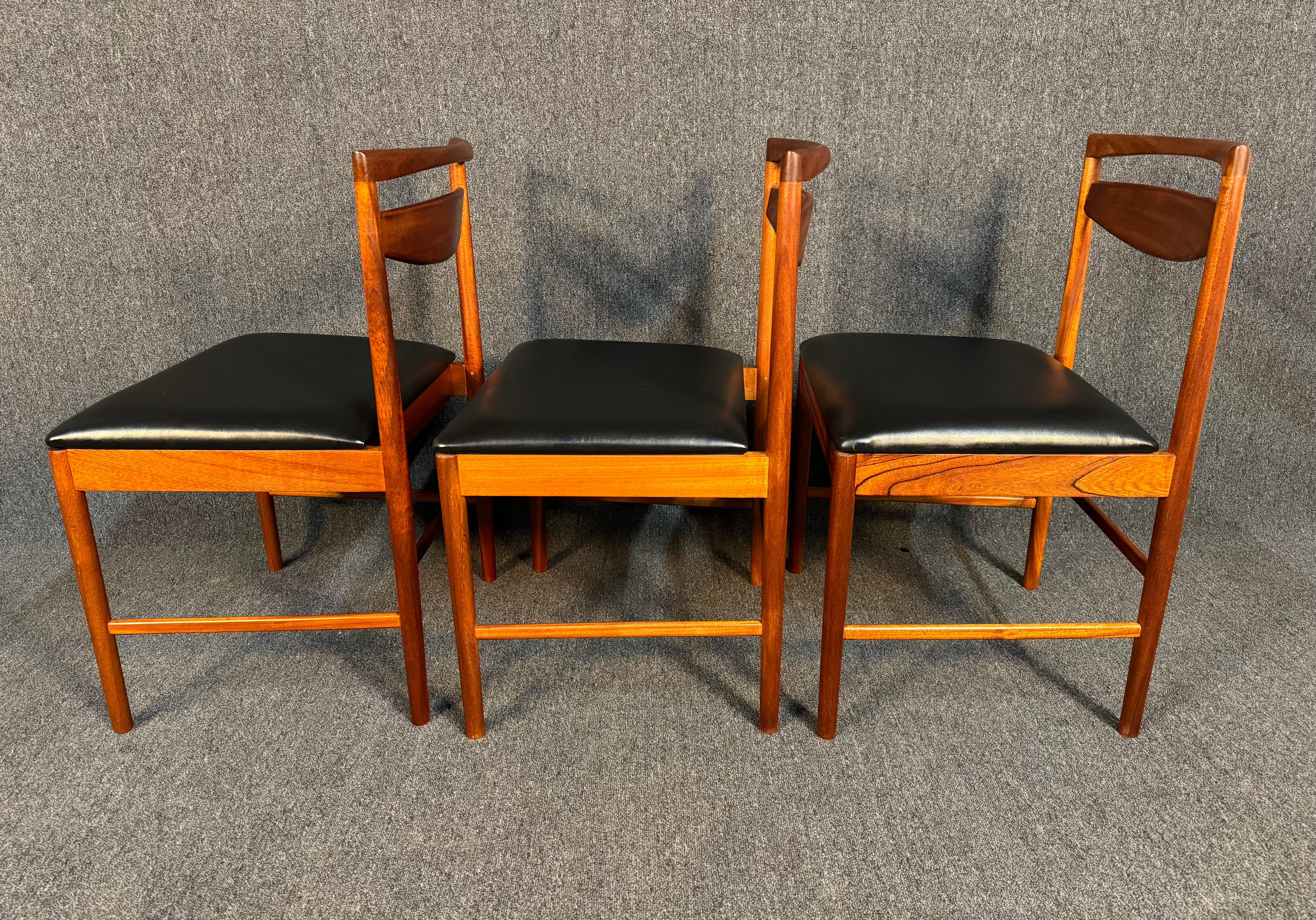 Mid-Century Modern Set of 6 Vintage British Mid Century Modern Mahogany Dining Chairs by McIntosh For Sale