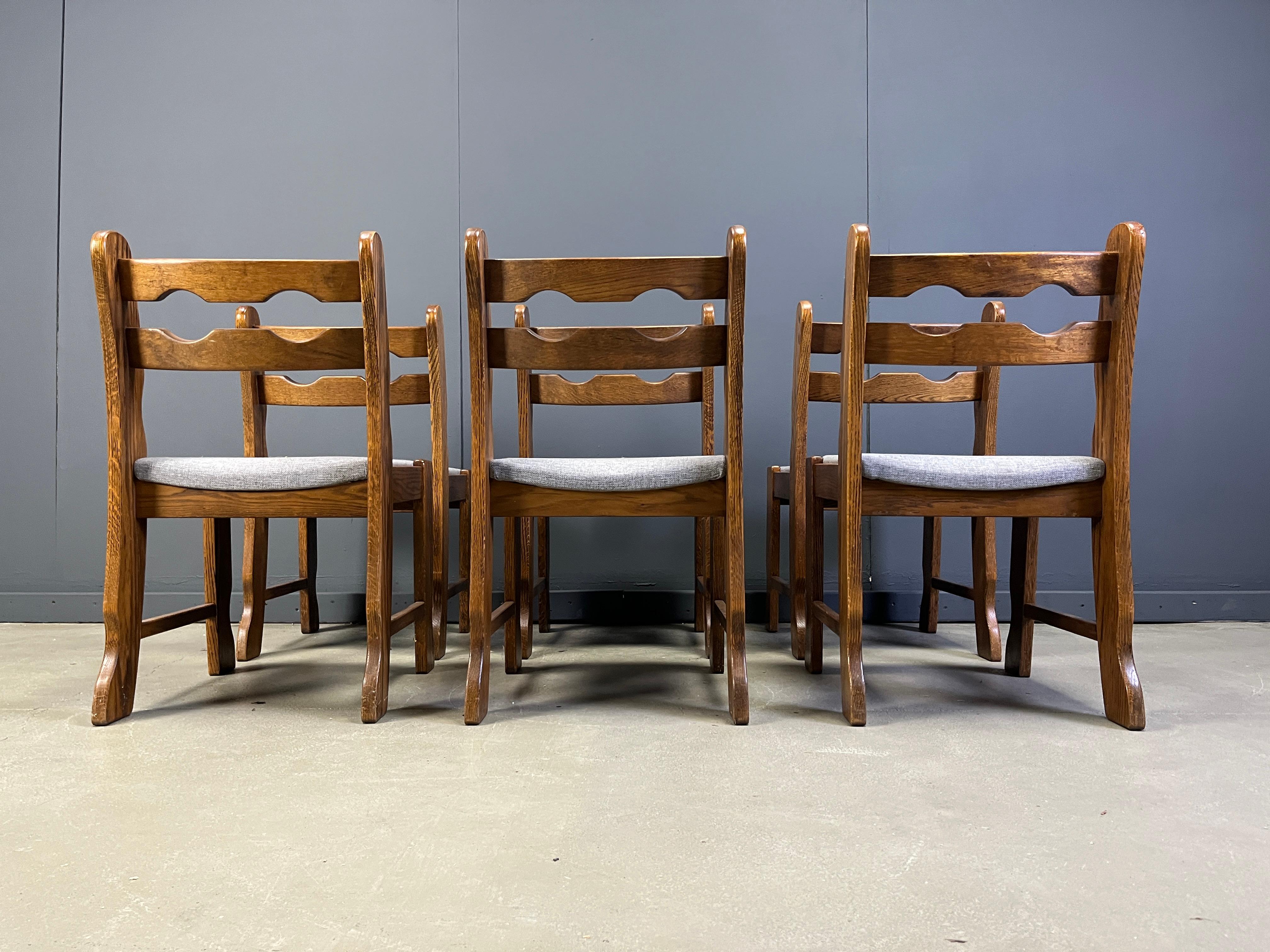 Brutalist Set of 6 vintage brutalist dining chairs, 1960s For Sale