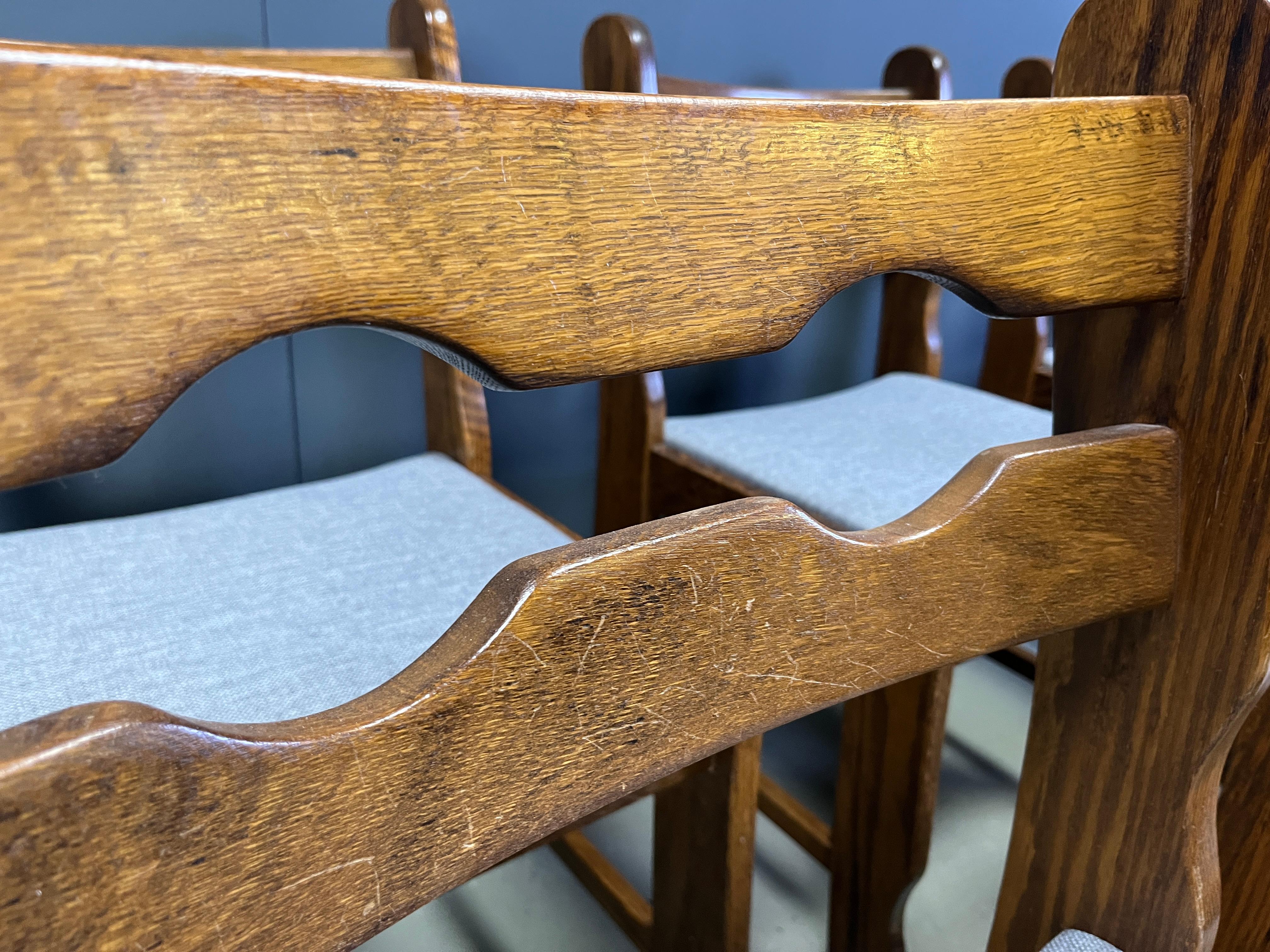 Set of 6 vintage brutalist dining chairs, 1960s In Good Condition For Sale In Leuven, Vlaams Gewest