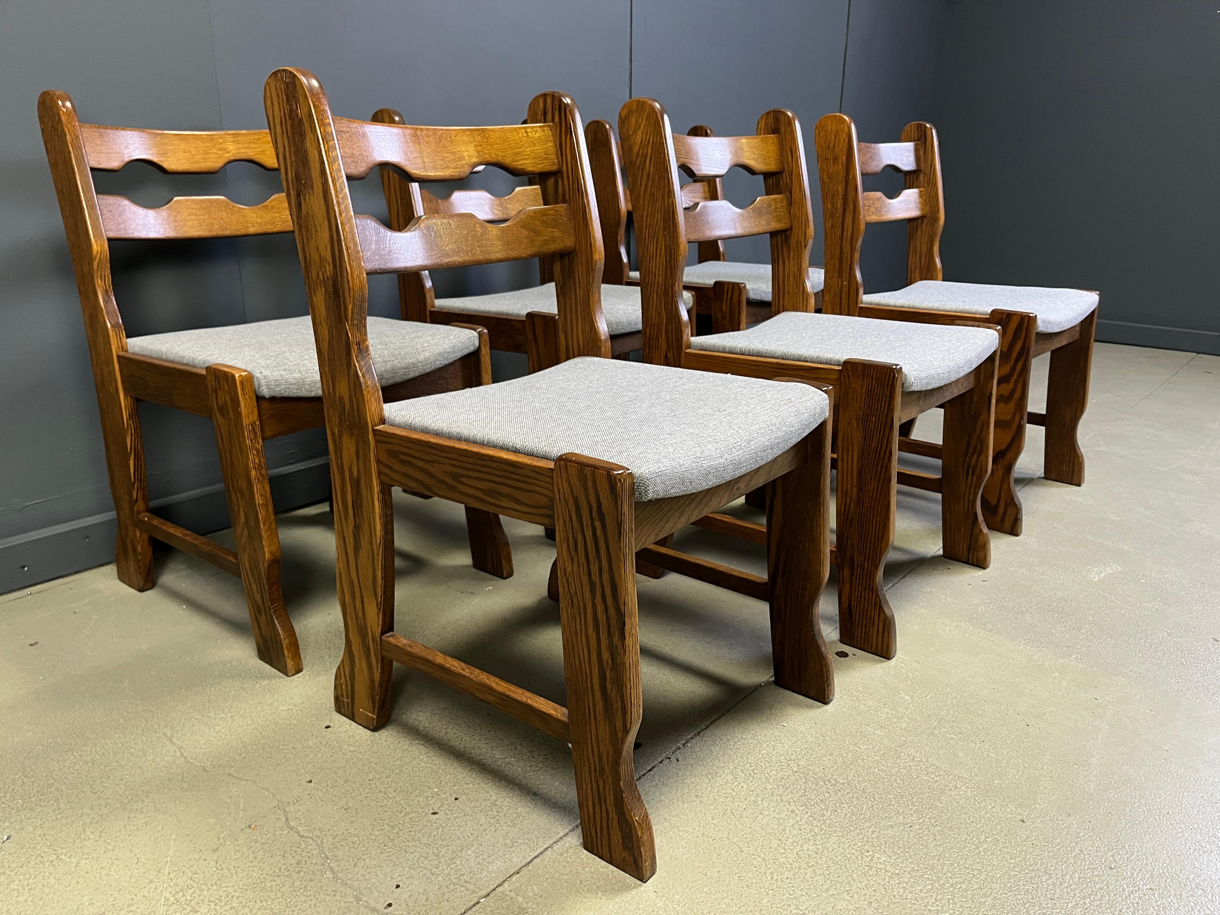 Mid-20th Century Set of 6 vintage brutalist dining chairs, 1960s For Sale