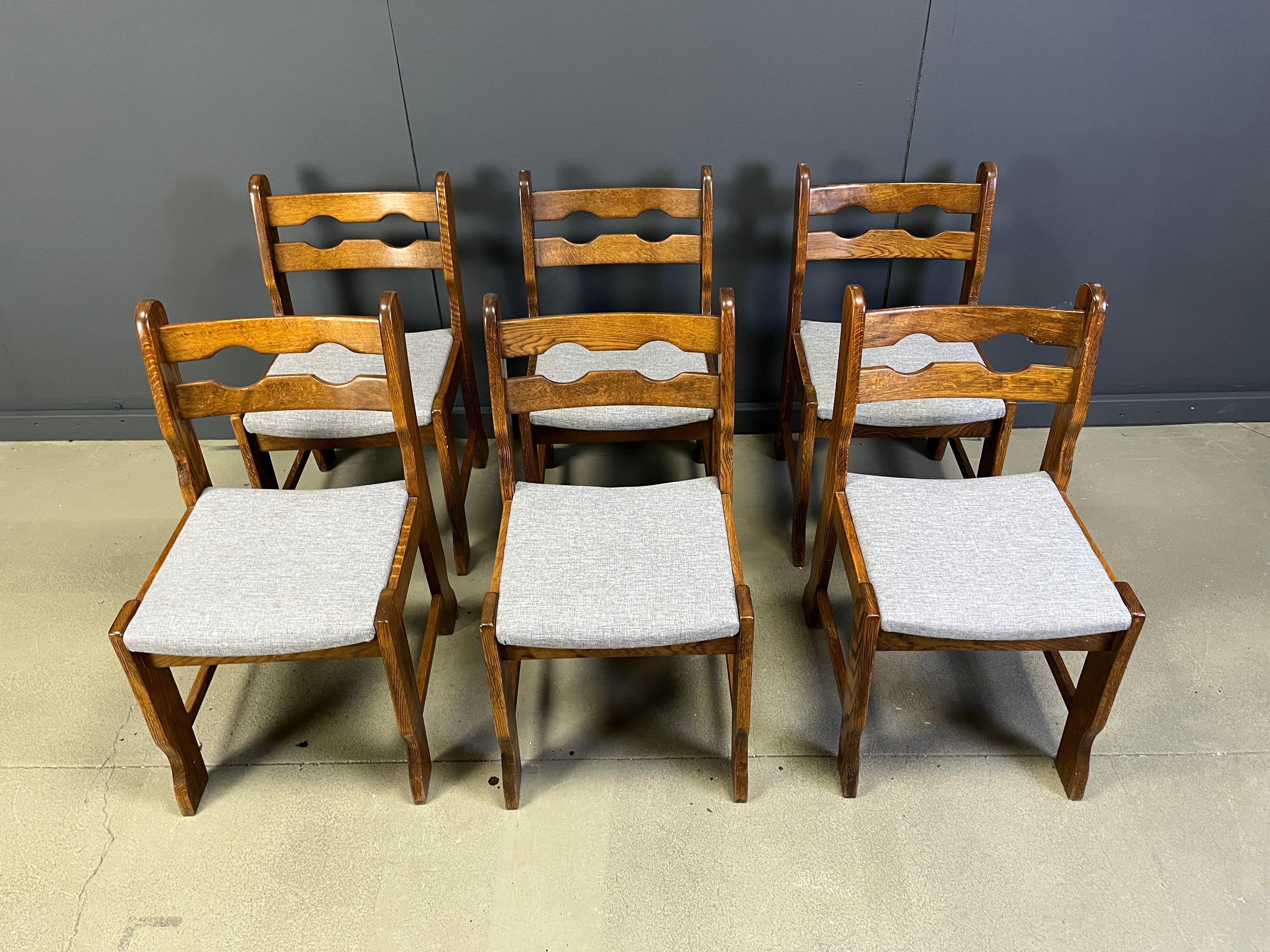Set of 6 vintage brutalist dining chairs, 1960s For Sale 1