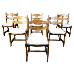Set of 6 vintage brutalist dining chairs, 1960s
