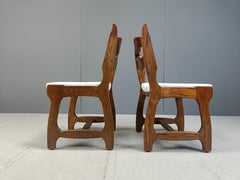 Set of 6 vintage brutalist dining chairs, 1970s