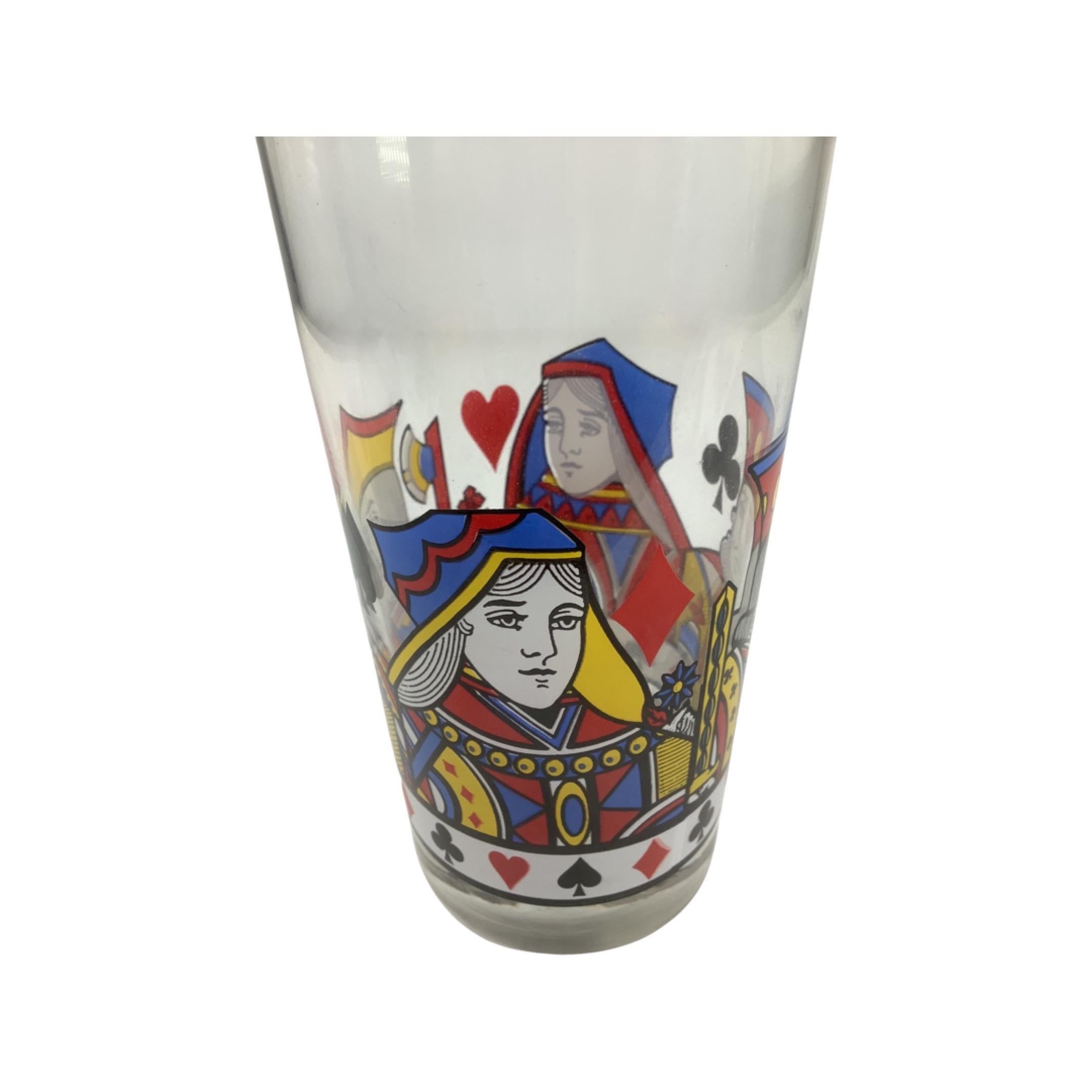 Juego de 6 vasos Highball Vintage Card Suit. siglo XX en venta
