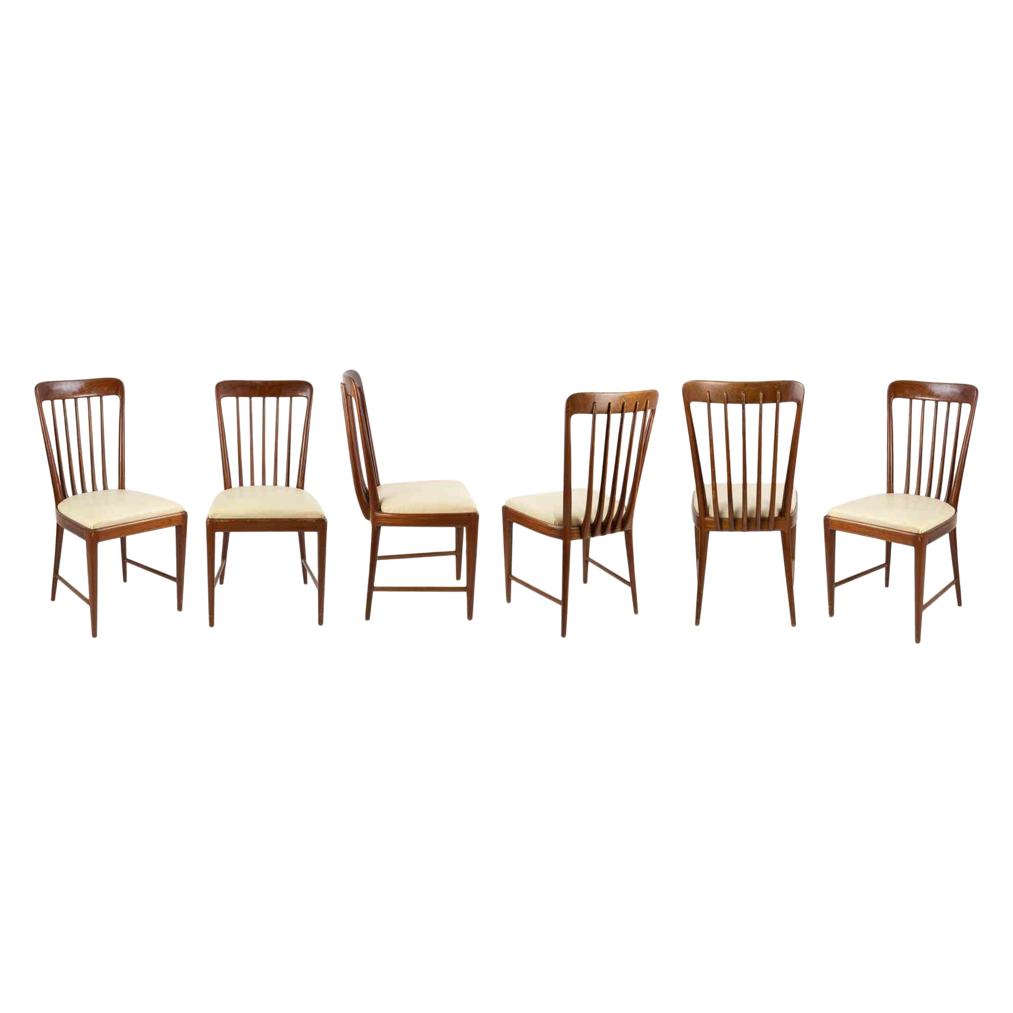 Set di 6 sedie vintage Produzione italiana, anni '50