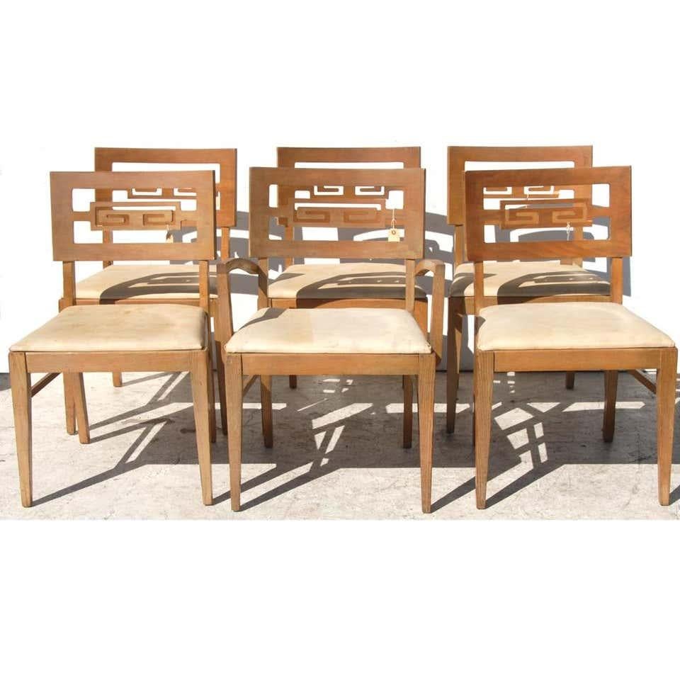 6 chaises latérales Drexel heritage Chin Hua

Comprend 5 chaises latérales et 1 fauteuil

Mesures : Fauteuils
23